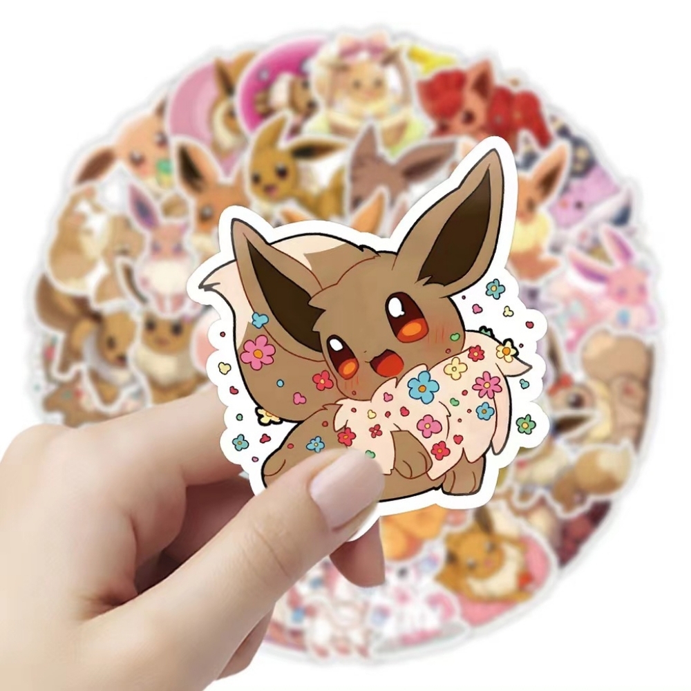 50pcs Pokémon Eevee Waterproof Vinyl Decal Stickers